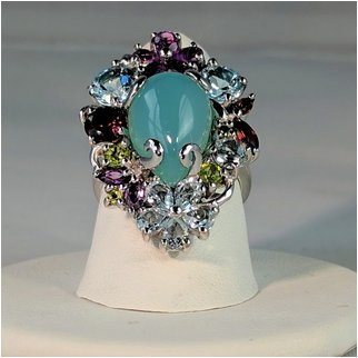 Product thumbnail: Chalcedony Surrounded by Multi Color Gems