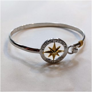 Product thumbnail: Mystic Compass Rose Bracelet with Latitude and Longitude