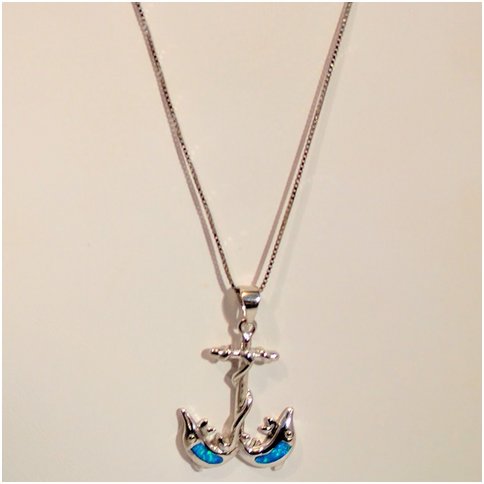 Anchor With Opal Dolphins