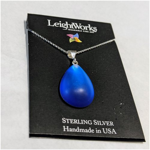 Dark Blue Pear Shaped LeightWorks Pendant