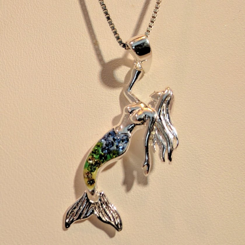 Mermaid with Blue and Green Stones