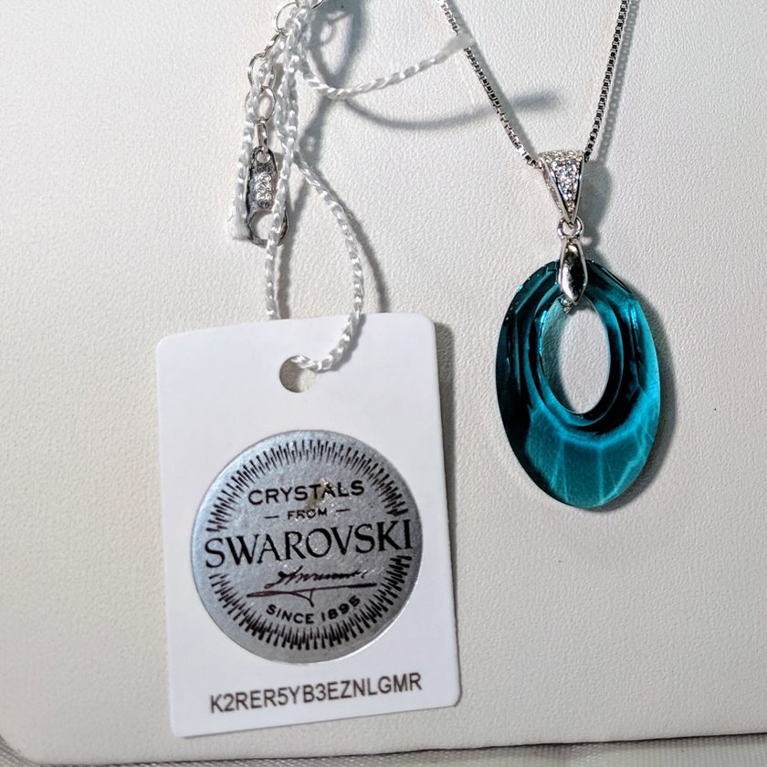 Light Blue Swarovski Crystal Necklace