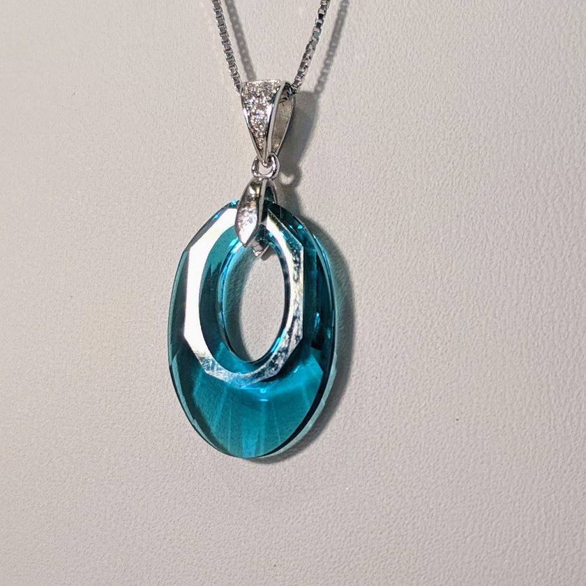 Light Blue Swarovski Crystal Necklace