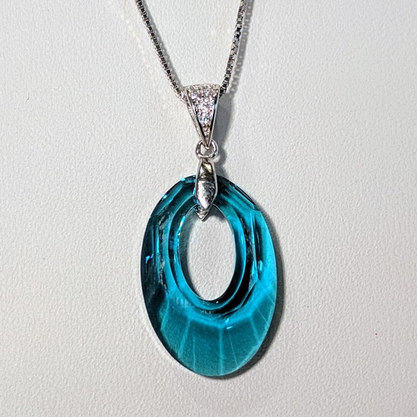 Light Blue Swarovski Crystal Necklace