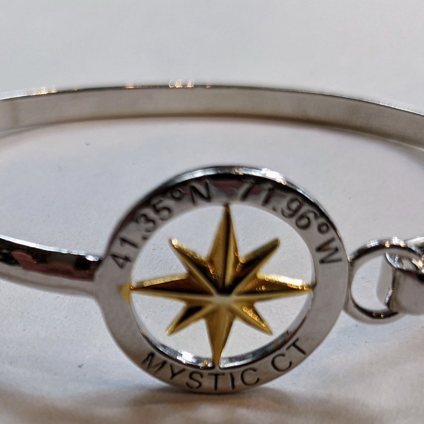 Mystic Compass Rose Bracelet with Latitude and Longitude