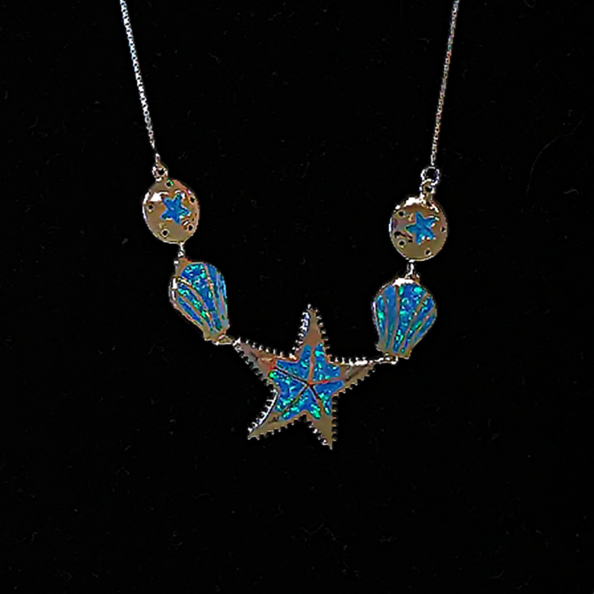Starfish and Shells With Opal
